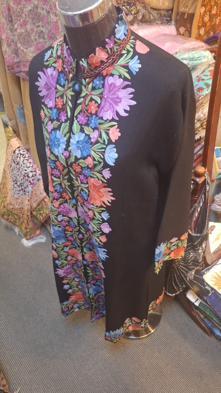 Hand-embroidered kaftan detail